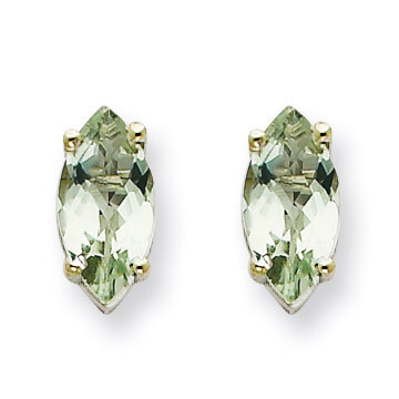 8x4mm Marquise Green Quartz Earring 14k White Gold XE104WCG, MPN: XE104WCG, 883957090061