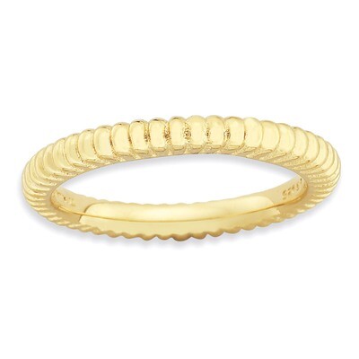 Sterling Silver Gold-plated Domed Ring QSK891-8