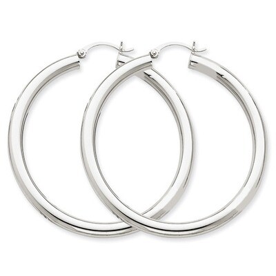 4mm Lightweight Round Hoop Earrings 14k Gold Polished T863L, MPN: T863L, 883957287096