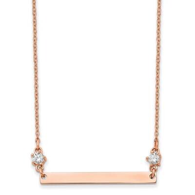 Rose Ip-Plated with Cz Stars 18 Inch Bar Necklace Stainless Steel Polished SRN2909-18, MPN: SRN2909…