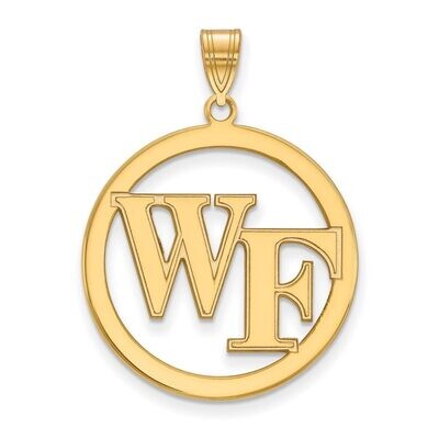 Wake Forest University L Pendant in Circle Gold-plated Silver GP028WFU, MPN: GP028WFU, 886774932309