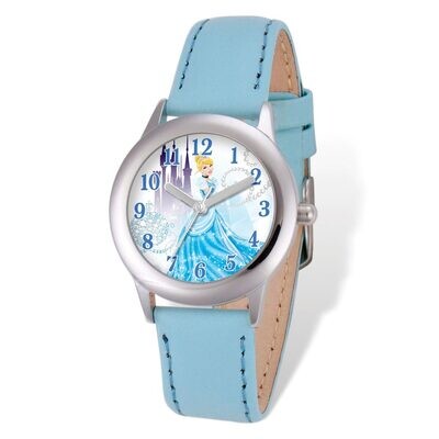 Disney Princess Cinderella Light Blue Leather Tween Watch  XWA5096, MPN: XWA5096, 843231077812