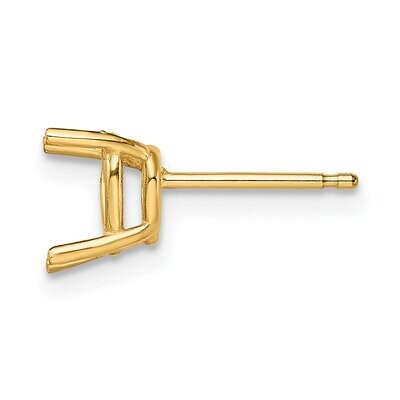 Heart 4-Prong 3.0mm Post Earring Mounting 14k Yellow Gold YG395, MPN: YG395,