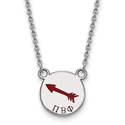 Pi Beta Phi Extra Small Enameled Pendant with 18 Inch Chain Sterling Silver SS044PBP-18, MPN: SS044…