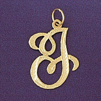 Dazzlers Jewelry Initial J Classic Pendant Necklace Charm Bracelet in Yellow, White or Rose Gold 95…