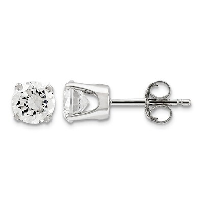 5mm Round Stud Earring Mounting with backs 14k White Gold XD10W, MPN: XD10W,
