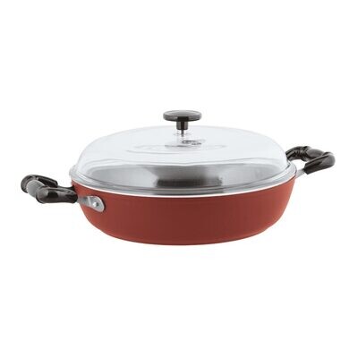 Sambonet Quarzo Nero Nonstick Saute Pan 2 Handles Red 11 Inch 122 Oz. 3.8 Qts 51015R78, MPN: 51015R…