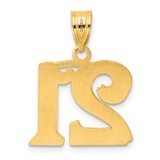 Number 21 Pendant 14k Gold Polished Etched AEN21, MPN: AEN21, 196904081075