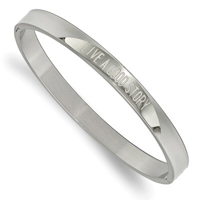 Live a Good Story 6mm Hinged Bangle Stainless Steel Polished SRB1892 by Chisel, MPN: SRB1892, 19110…