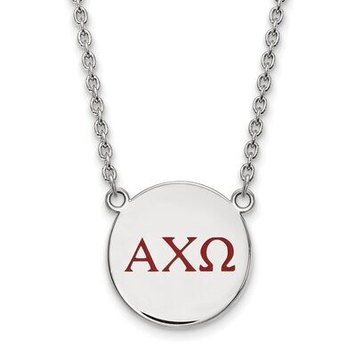 Alpha Chi Omega Small Enameled Pendant with 18 Inch Chain Sterling Silver SS028ACO-18, MPN: SS028AC…