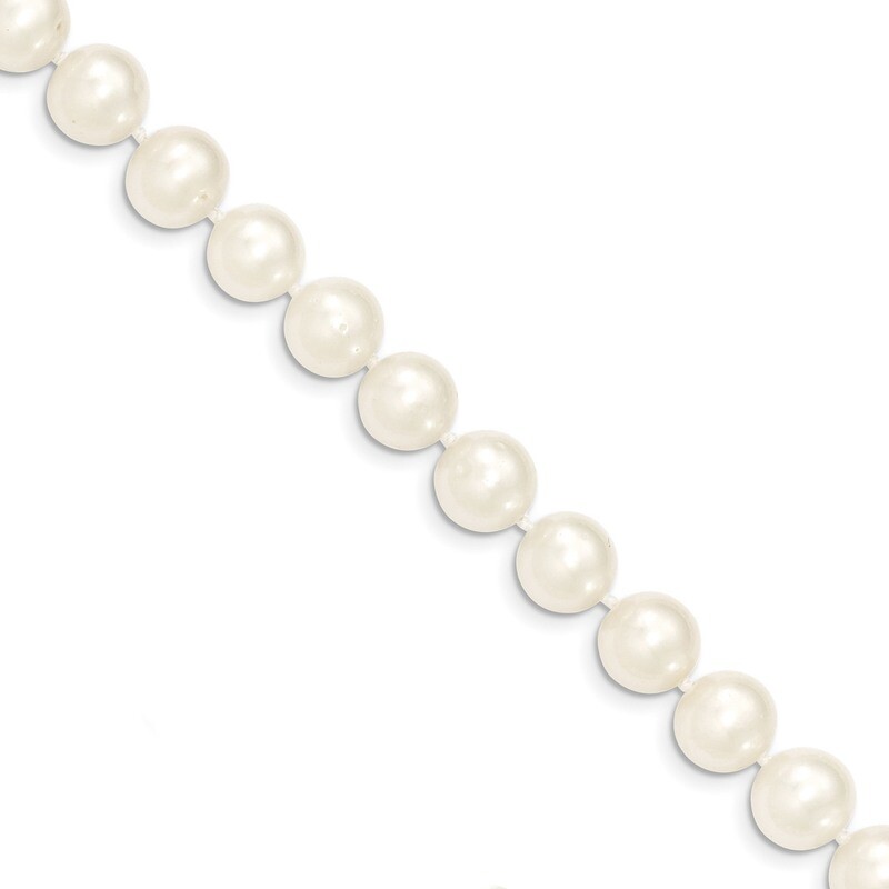 18 Inch 9-10mm White Near Round Fresh Water Cultured Pearl Necklace 14k Gold WPN090-18, MPN: WPN090…