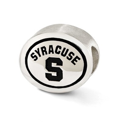 Antiqued Syracuse University Collegiate Bead Sterling Silver QRS2073