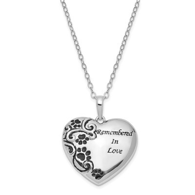 Pet Ash Holder 18 Inch Necklace Sterling Silver Antiqued QSX704, MPN: QSX704, 883957967837