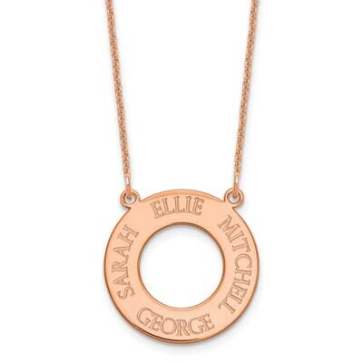 Open Circle with 4 Names Necklace 14k Rose Gold XNA758R, MPN: XNA758R,