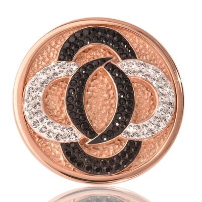 Nikki Lissoni Black Vs. White Rose Gold Plated 33mm Coin C1030RGM, MPN: C1030RGM, 8718627460917