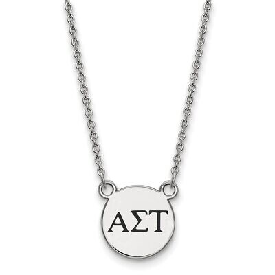 Alpha Sigma Tau Extra Small Enameled Pendant with 18 Inch Chain Sterling Silver SS016ALS-18, MPN: S…