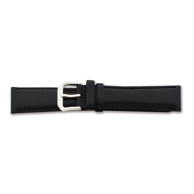 14mm Black Long Smooth Leather Watch Band 7.5 Inch Silver-tone Buckle BAW8L-14, MPN: BAW8L-14, 6022…
