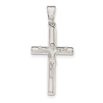 Hollow Crucifix Cross Pendant Sterling Silver Polished QC8280, MPN: QC8280, 191101361609