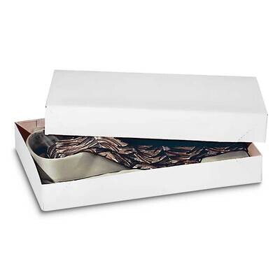White Pack of 10 Rectangle 15x9.5x2in Paper Gift Boxes JT5088-WT, MPN: JT5088-WT,