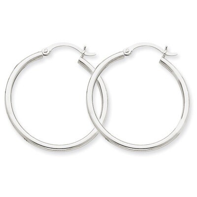 Lightweight Hoop Earrings 14k White Gold T826L, MPN: T826L, 883957286372