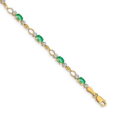 Completed Open-Link Diamond Emerald Bracelet 14k Gold BM4482-EM-001-YA, MPN: BM4482-EM-001-YA, 8839…