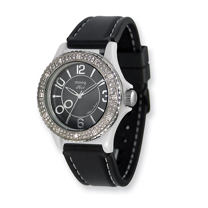 Moog Huit Black Dial Black Silicon Strap Watch - Fashionista