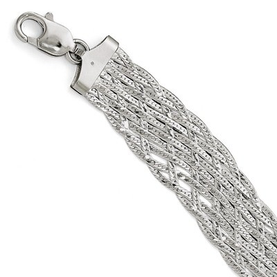 Leslie&#39;s Polished Braided Bracelet 7.5 Inch - Sterling Silver HB-QLF338-7.5, MPN: QLF338-7.5, 88677…