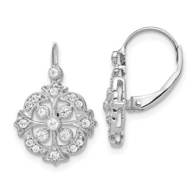 Leverback Earrings 14k White Gold Diamond EM5546-033-WA, MPN: EM5546-033-WA, 883957206448
