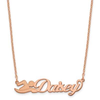Small Customized Name Plate Necklace Sterling Silver Rose-plated XNA1049RP, MPN: XNA1049RP,