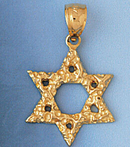 Dazzlers Jewelry Star of David Pendant Necklace Charm Bracelet in Yellow, White or Rose Gold 9150, …