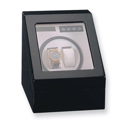 Black Gloss Finish 1-Turntable Winder For 2 Watches GM3777