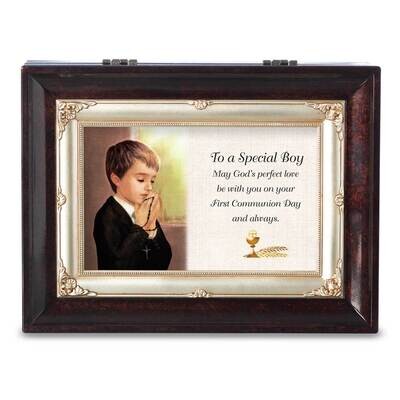 Large Brown InsertFirst Communion Boy Music Box GM23674, MPN: GM23674, 89945660098
