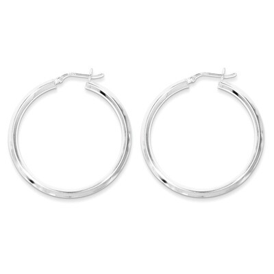 40mm Knife Edge Hoop Earrings Sterling Silver QE6502, MPN: QE6502, 883957569550