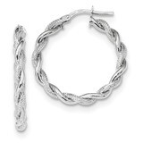 Textured Twisted Hoops Earrings 14k white Gold TF1148W, MPN: TF1148W, 191101056857