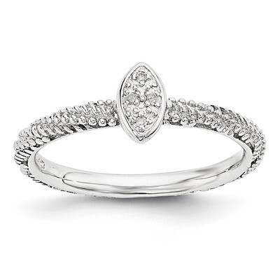 Stackable Experssions Textured Ring Sterling Silver Diamond QSK1824, MPN: QSK1824, 886774374802