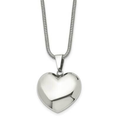 Puff Heart 20 Inch Necklace Stainless Steel Polished SRN1134-20 by Chisel, MPN: SRN1134-20, 1911018…