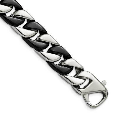 Black Ip-Plated 8.75 Inch Bracelet Stainless Steel Polished SRB2834-8.75, MPN: SRB2834-8.75, 191101…