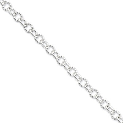 24 Inch 6.8mm Oval cable chain Sterling Silver QFC97-24, MPN: QFC97-24, 883957944890