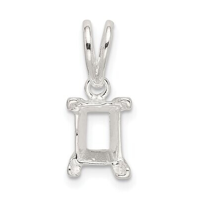 Emerald 5 x 3mm V-End Loose Bail Pendant Setting Sterling Silver SS3259, MPN: SS3259,