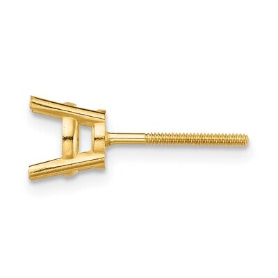 Round Heavy 4-Prong .25ct. Heavy Threaded Back Post Earring Mounting 14k Yellow Gold YG330, MPN: YG…