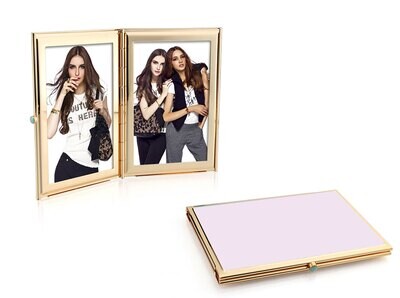 Addison Ross Pastel Pink &amp; Gold Travel Picture Frame 2 x 3 Inch Gold-plated FR3503, MPN: FR3503, UP…