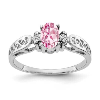 6x4mm Oval Pink Tourmaline AA Diamond Ring 14k White Gold X9735PT/AA, MPN: X9735PT/AA, 883957646220