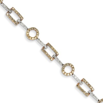 White &amp; Champagne Diamond Bracelet 14k White Gold X3160AA, MPN: X3160AA, 843642052866