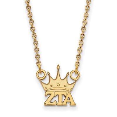 Zeta Tau Alpha Extra Small Pendant with 18 Inch Chain Gold-plated Silver GP039ZTA-18, MPN: GP039ZTA…