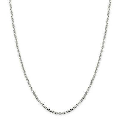 2.75mm Diamond-Cut Forzantina Cable Chain 26 Inch Sterling Silver QPE15-26, MPN: QPE15-26,