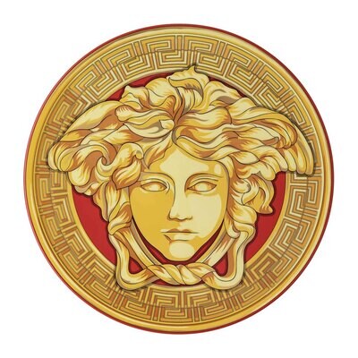 Versace Medusa Amplified Golden Coin Tray Tart Platter 13 Inch, MPN: 19300-409956-12843, 7909551885…