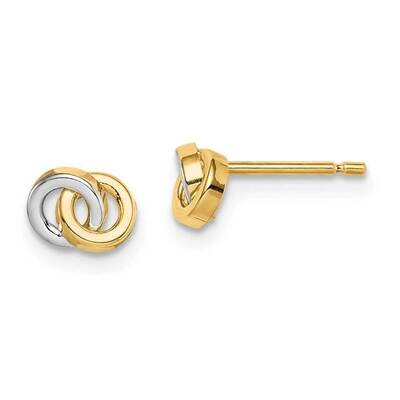 Intertwined Circles Post Earrings 14k Gold Rhodium GK1065 by Madi K, MPN: GK1065, 191101902772