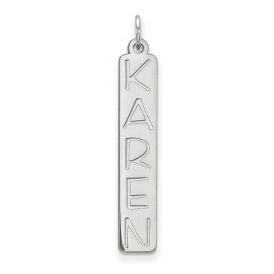 Vertical Nameplate 10k White Gold 10XNA99W, MPN: 10XNA99W, 886774554259