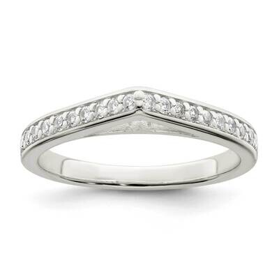 CZ Diamond Pointed Ring Sterling Silver Polished QR7240, MPN: QR7240,