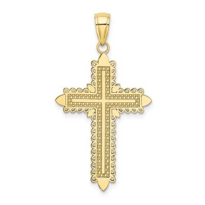 Lace Border Cross Charm 10k Gold 10K8550, MPN: 10K8550,